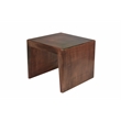 Pemberly Row Solid Wood End Table with Copper Aluminum Cladding and Polished Top
