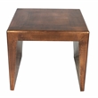 Pemberly Row Solid Wood End Table with Copper Aluminum Cladding and Polished Top