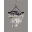 Pemberly Row 4-Light Cast Iron Pendant with Clear Crystal Arrangement in Black