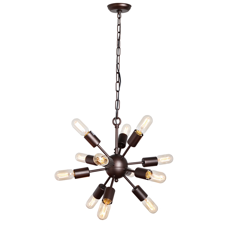 Pemberly Row 12-Light Cast Iron Mid-Century Orb Pendant with 39