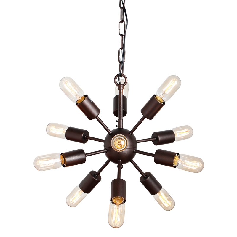 Pemberly Row 12-Light Cast Iron Mid-Century Orb Pendant with 39