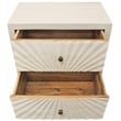 Pemberly Row 2-Drawer Mango Wood Nightstand with Hand-Carved Detail - White Wash