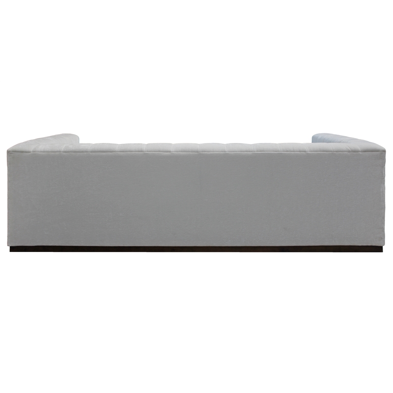 Pemberly Row Channeled Sofa with 2 Pillows in Ivory Multi-Weave Linen Velvet