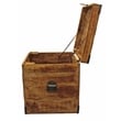 Pemberly Row Solid Mango Wood Trunk End Table with Storage in Natural