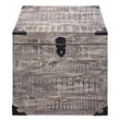 Pemberly Row Solid Mango Wood Trunk End Table with Storage in Gray