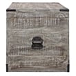 Pemberly Row Solid Mango Wood Trunk End Table with Storage in Gray