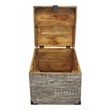 Pemberly Row Solid Mango Wood Trunk End Table with Storage in Gray