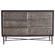 Pemberly Row Hand-Carved 6-Drawer Mango Wood Chest on Forged Iron in Brown