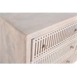 Pemberly Row Hand-Carved 6-Drawer Mango Wood Brushed Ivory Chest on Forged Iron