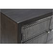 Pemberly Row Hand-Carved 4-Door Mango Wood Media Cabinet on Iron Base in Brown