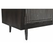 Pemberly Row Hand-Carved 4-Door Mango Wood Media Cabinet on Iron Base in Brown