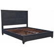 Pemberly Row Hand-Carved Mango Wood California King Platform Bed in Gray Wash