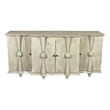 Pemberly Row 4-Door Reclaimed Pine White Wash Sideboard on 8 Legs with 6 Shelves