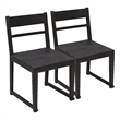 Pemberly Row Sand-Blasted Mango Wood Dining Chair Set of 2 in Dark Gray