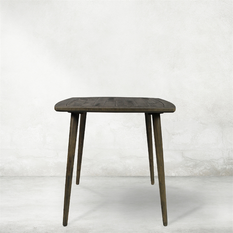 Pemberly Row Reclaimed Wood Square Counter Table with Slender Legs in Brown