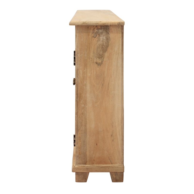Pemberly Row 2-Door Mango Wood Sideboard with Interior Shelves in Natural