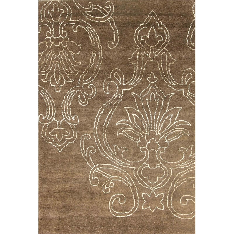 Pemberly Row 8x10 Hand-Knotted New Zealand Wool Area Rug in Brown