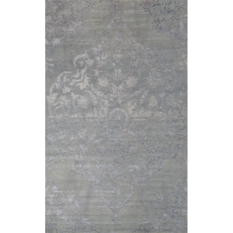 Pemberly Row 1.6x1.6 Hand-Knotted New Zealand Wool Area Rug in Gray