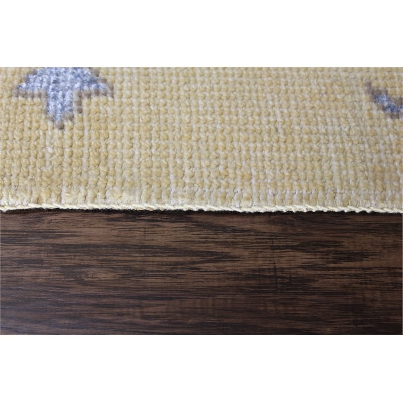 Pemberly Row 5x8 Hand-Knotted New Zealand Wool Allover Area Rug in Beige