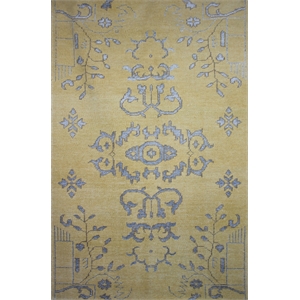 Pemberly Row 5x8 Hand-Knotted New Zealand Wool Allover Area Rug in Beige