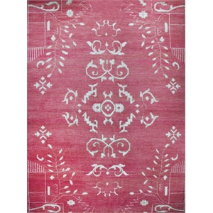 Pemberly Row 5x8 Hand-Knotted New Zealand Wool Allover Area Rug in Pink