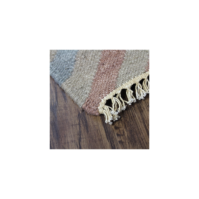 Pemberly Row 7.6x9.6 Handwoven New Zealand Wool Kilim Area Rug in Multi-Color