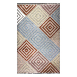 Pemberly Row 8.6x11.6 Handwoven New Zealand Wool Kilim Rug in Multi-Color