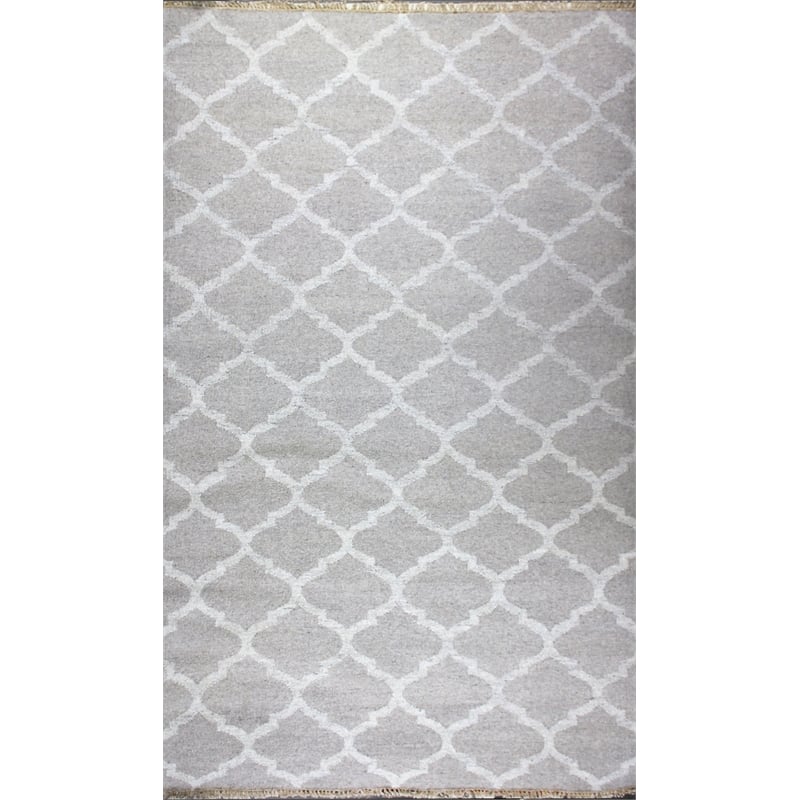 Pemberly Row 5x8 Handwoven New Zealand Wool Kilim Area Rug in Natural