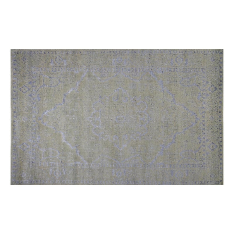 Pemberly Row 5x8 Hand-Knotted New Zealand Wool and Viscose Area Rug in Silver