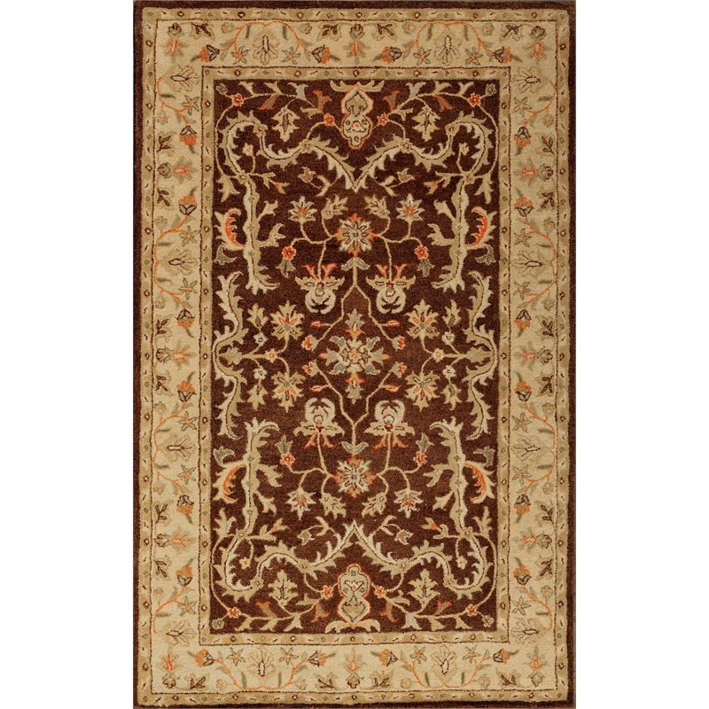 Pemberly Row 5x8 Hand-Tufted New Zealand Wool Area Rug in Brown