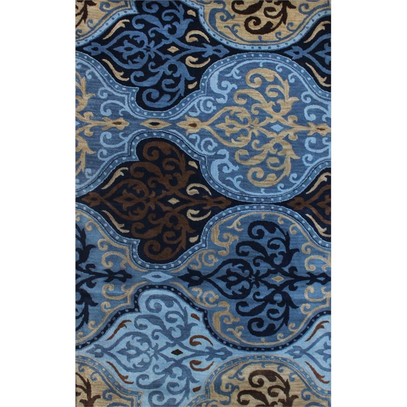 Pemberly Row 8x11 Hand-Tufted Hand-Sculpted New Zealand Wool Rug in Blue