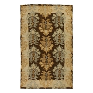 Pemberly Row 5x8 Nature-Inspired Cut Pile and Loop NZ Wool Rug in Mocha Brown