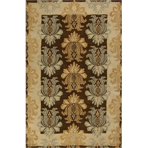 Pemberly Row 2x3 Nature-Inspired Cut Pile and Loop NZ Wool Rug in Mocha Brown