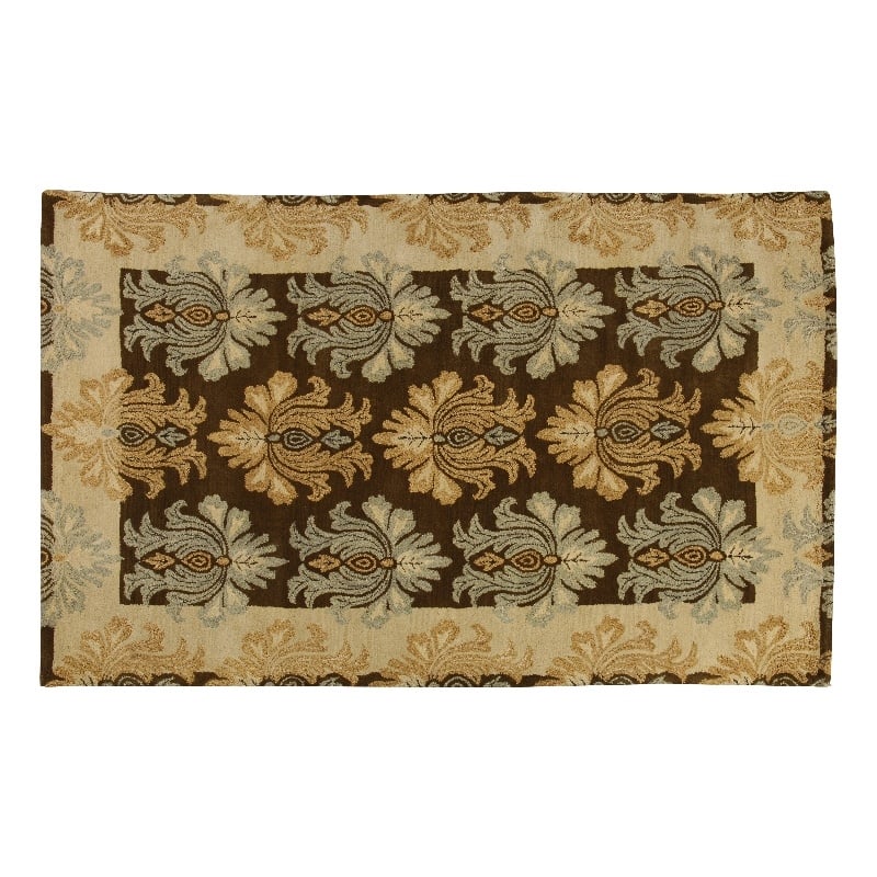 Pemberly Row 9x13 Nature-Inspired Cut Pile and Loop NZ Wool Rug in Mocha Brown
