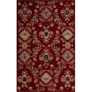 Pemberly Row 2x3 Hand-Tufted NZ Blended Wool Rug with Gray and Cream in Rust Red