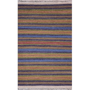 Pemberly Row 5x8 Handwoven NZ Wool and Chrome Dye Kilim Area Rug in Gold