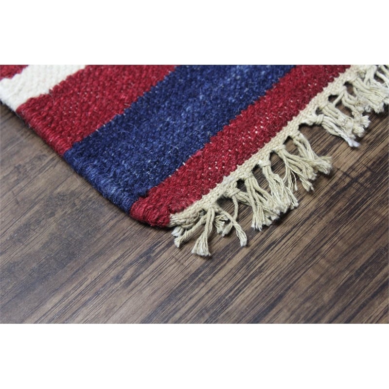 Pemberly Row 4x6 Handwoven NZ Wool and Chrome Dye Kilim Area Rug in Red