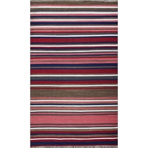 Pemberly Row 4x6 Handwoven NZ Wool and Chrome Dye Kilim Area Rug in Red
