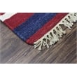 Pemberly Row 8x11 Handwoven NZ Wool Kilim Rug with Multi-Color Stripes in Red