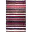 Pemberly Row 8x11 Handwoven NZ Wool Kilim Rug with Multi-Color Stripes in Red