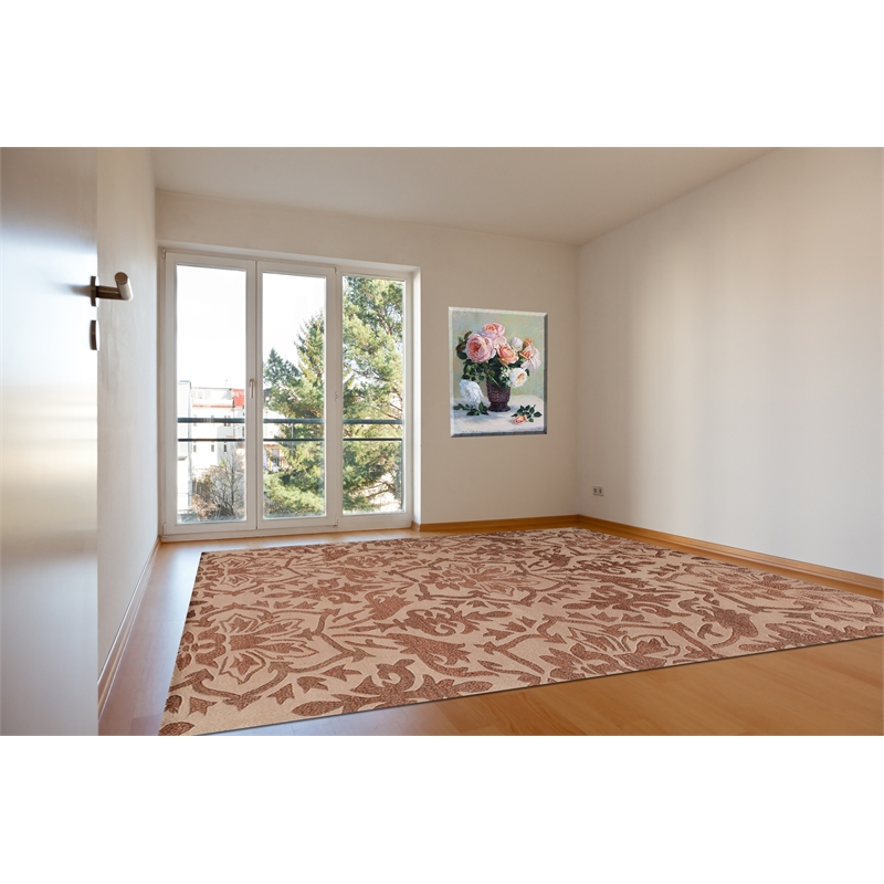 Pemberly Row 9.6x13 Hand-Tufted and Hand-Sculpted NZ Wool Area Rug in Beige
