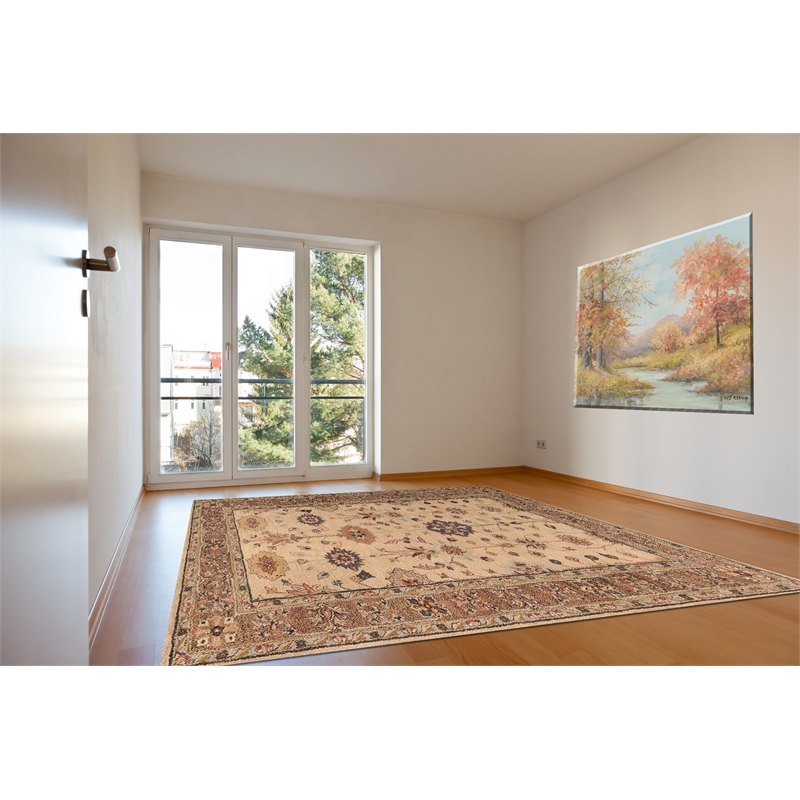 Pemberly Row 9.6x13 Hand-Tufted and Hand-Sculpted NZ Wool Area Rug in Beige
