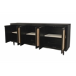 Pemberly Row 6 Woven Cane Door Mango Wood Sideboard in Black