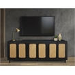 Pemberly Row 6 Woven Cane Door Mango Wood Sideboard in Black