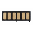 Pemberly Row 6 Woven Cane Door Mango Wood Sideboard in Black