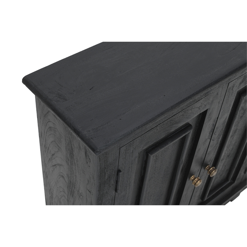 Pemberly Row 2-Door Mango Solid Wood Sideboard in Charcoal Gray