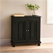 Pemberly Row 2-Door Mango Solid Wood Sideboard in Charcoal Gray