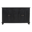 Pemberly Row 4-Door Solid Wood Mango Sideboard in Charcoal Gray