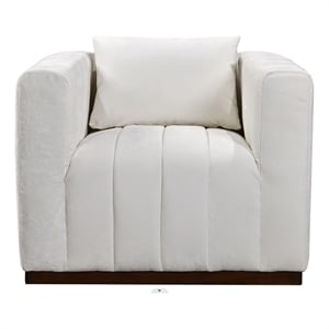Pemberly Row 40.5&quot Lounge Chair in Ivory Multi-Weave with Toss Pillow