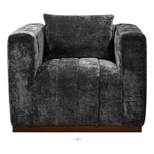 Pemberly Row 40.5&quot Lounge Chair in Prism Black Multi-Weave with Pillow